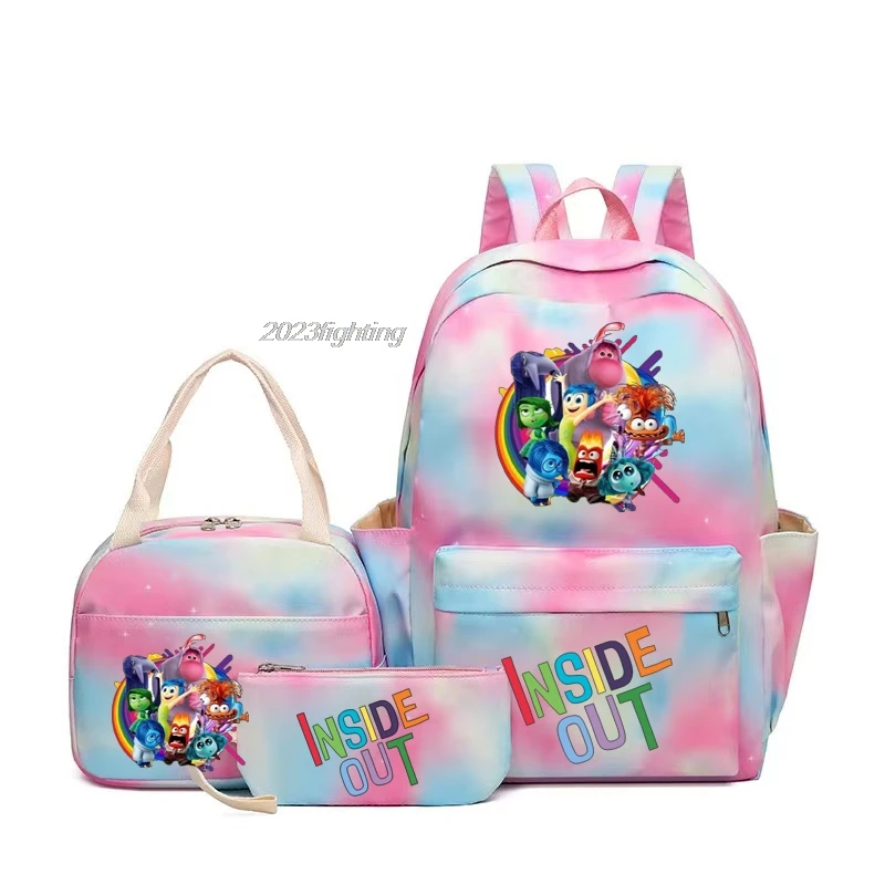 Inside out Backpack With Lunch Bags Student Back To Travel School Teenager Boys Girls School Bags Cartoon Casual Mochilas