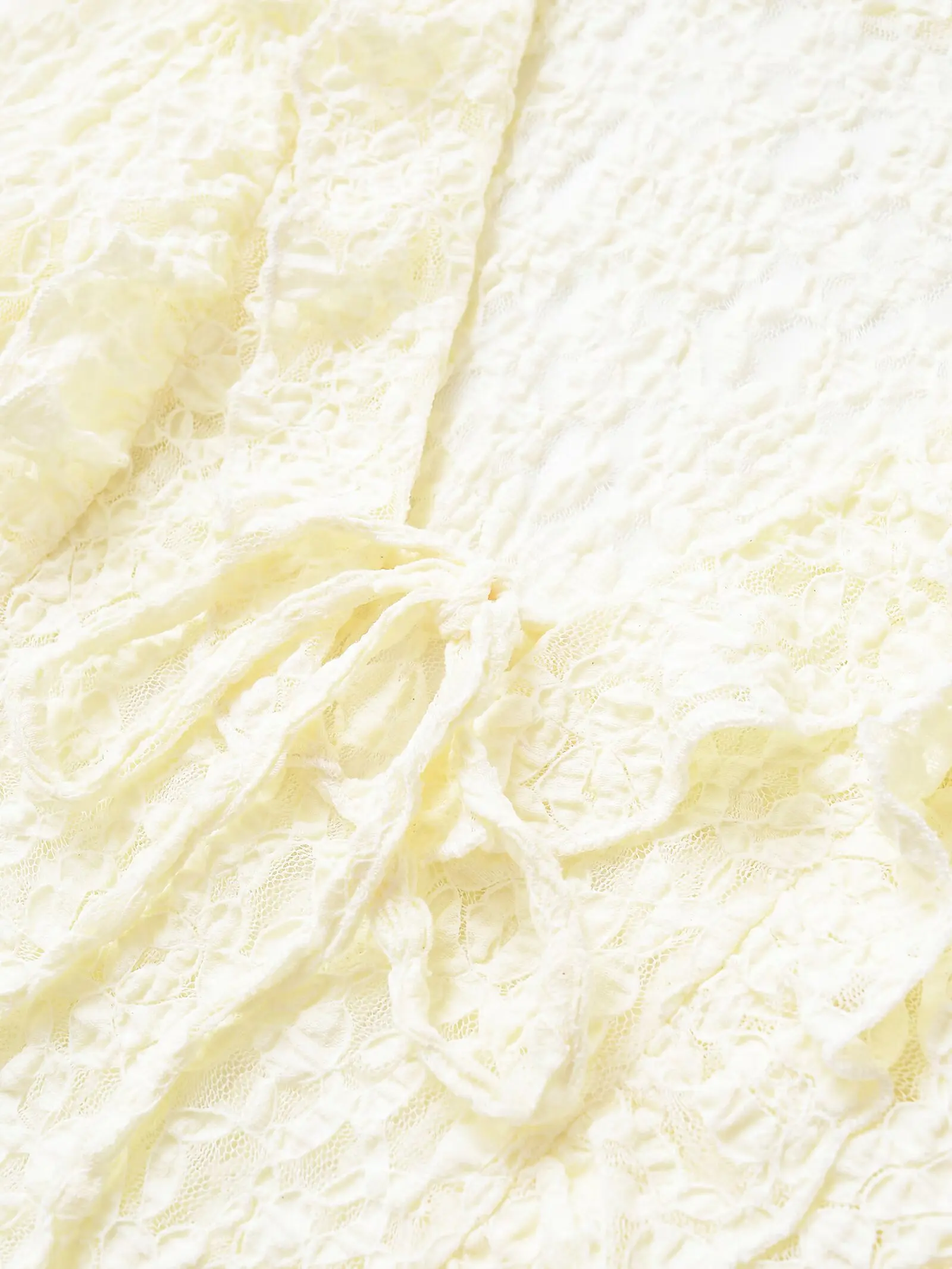 YY0325 25 Spring New Product Women's Wear Bow Decoration Slimming V-neck Lace Splicing Long sleeved Shirt Top 4813319