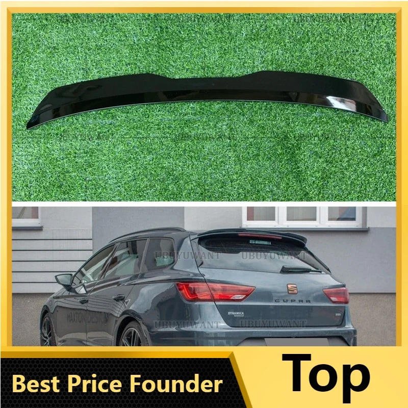 For Seat Leon Cupra Hatchback R ST FR Rear Trunk Lid Black / Carbon Look Roof Spoiler Wing Universal Exterior Accessories