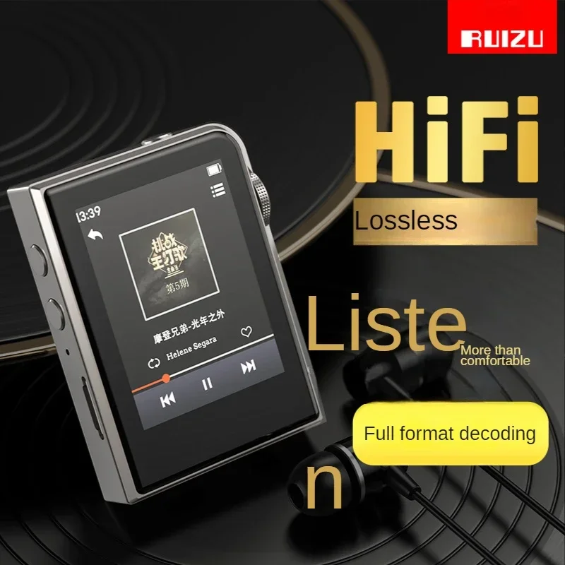 Ruizu-mini lossless mp3 player a58, hd, lossless, بشاشة بوصة, 16 جيجابايت, hifi, مشغل موسيقى, دعم * gb, tf card/dsd25