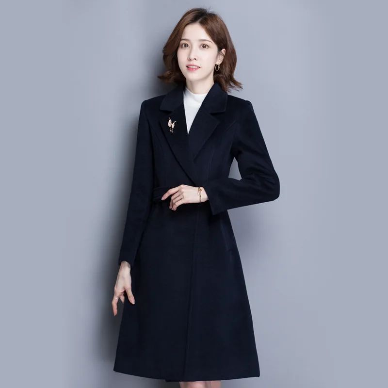 

Business Wear Woolen Coat Mid-Length Real Estate Sales 4S Front Desk Reception Shopping Guide Shop Welcome Work Clothes