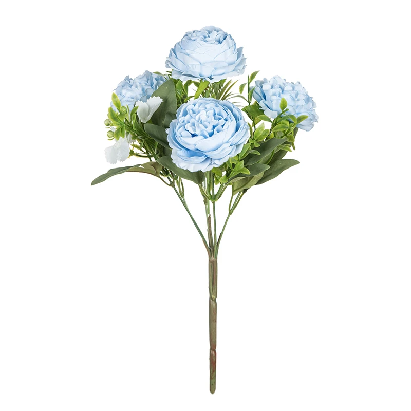 6 Stück Künstliche Blumen Chrysanthemen Pfingstrosen Festival-Accessoire Heimdekoration Hochzeitskranz Brautstrauß Gartendekoration – Detail 7
