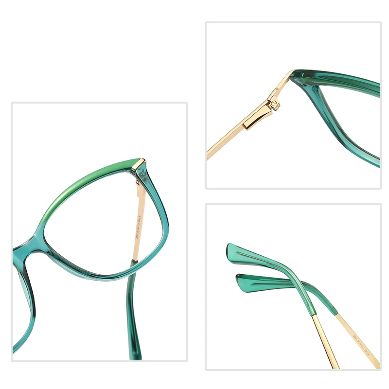 Ceofy Women Glasses Frame Cat Eye Optical Eyeglasses Fashion Brand Design Green Color Anti Blue Light High Quality Women Eyewear