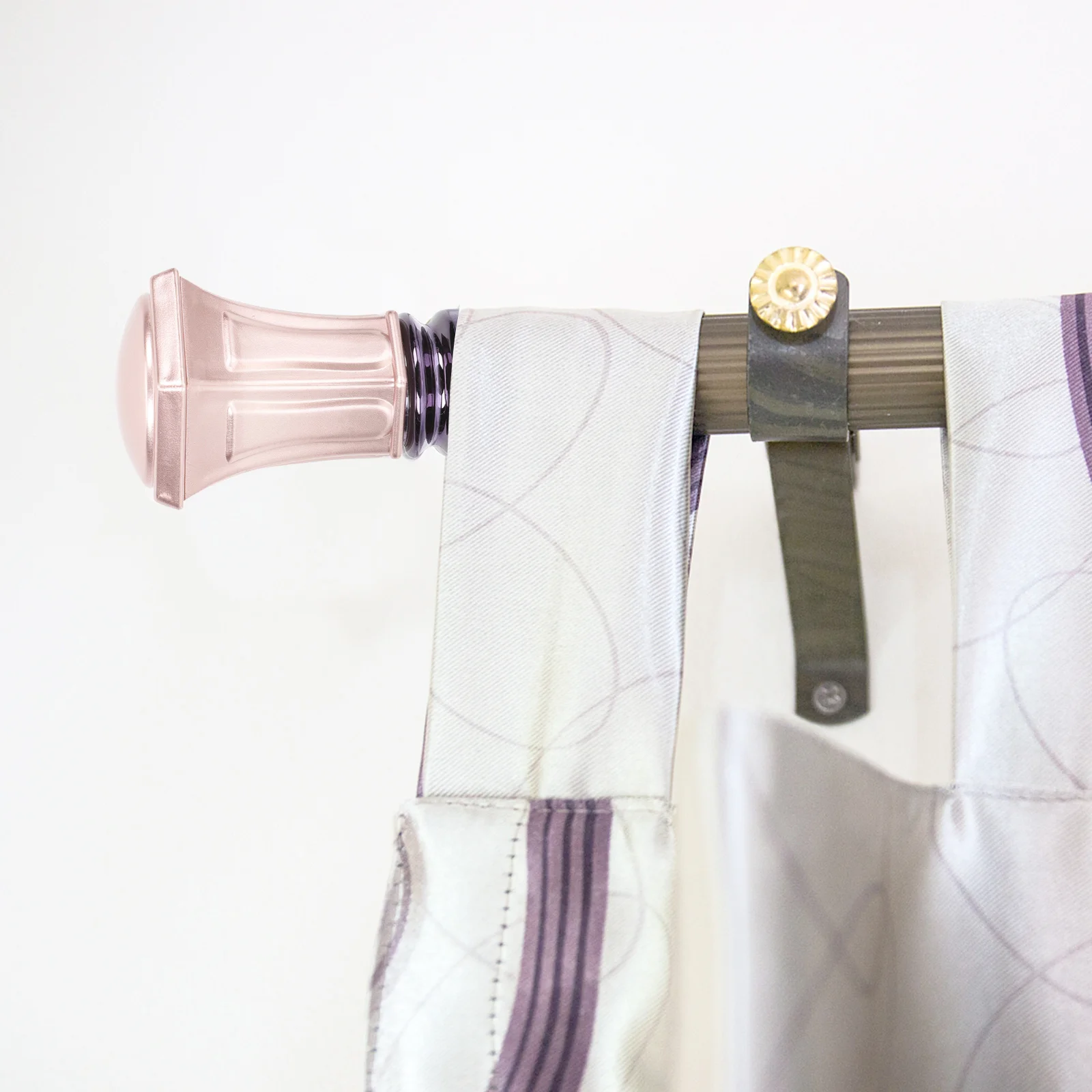 2pcs Rose Gold Decorative Curtain Pole Ends Metal Finials For Window Drapery Rods Bedroom Living Room Home Decoration