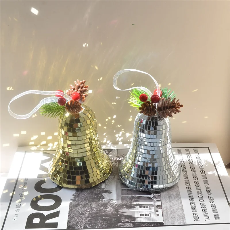 Weihnachtsglocke Dekoration Weihnachtsbaum Anhänger Weihnachten Mosaik Spiegel Glocke Anhänger Home Weihnachtsdekoration-AC08