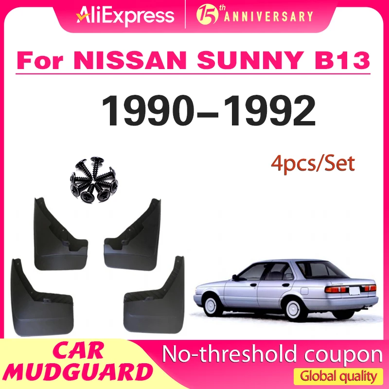 

MudGuards for Nissan Sentra B13 Tsuru V16 Sunny 1991~1994 1992 1993 Mud Flaps Splash Front Rear Wheels Fender Guard Accessories