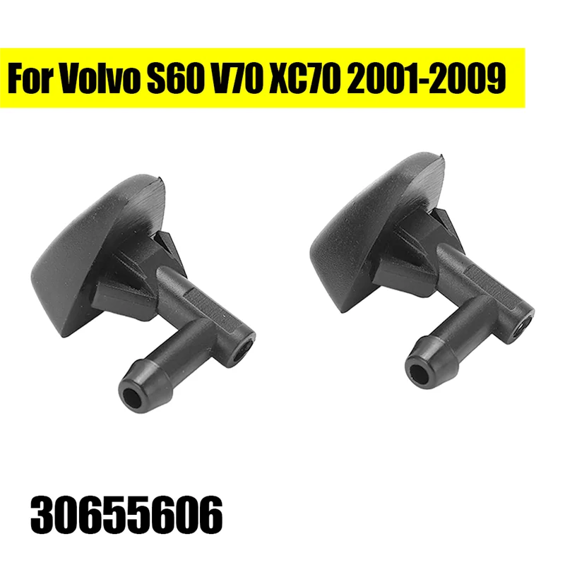 Left & Right Windshield Windscreen Washer Nozzle Spray Jet 30655606 for Volvo S60 V70 XC70 2001-2009