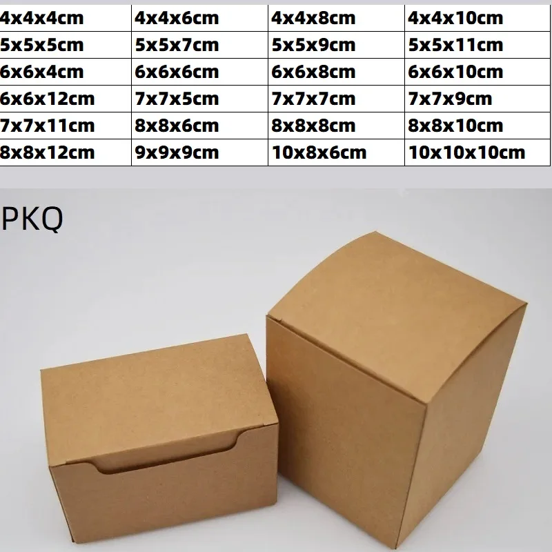 Brown Cube Shape Folding Kraft Paper Package Box, Party Gifts Handmade Crafts Packing Box, Paperboard Pack Box