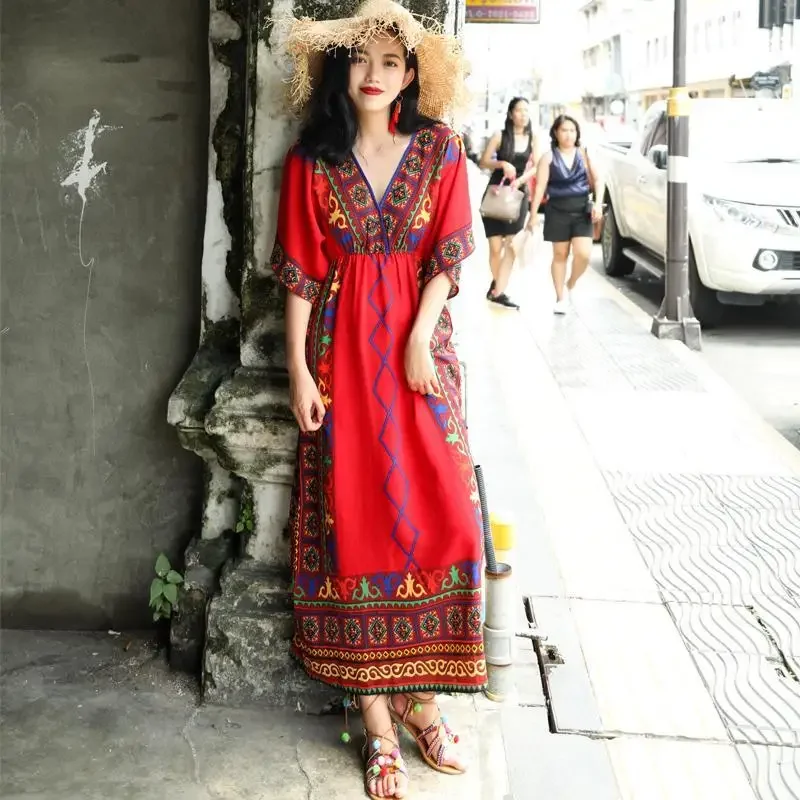 Robe de plage à manches longues pour femmes, style coréen Boho, robes pour femmes, chic et élégant, azole esthétique, média At, printemps et automne 2025