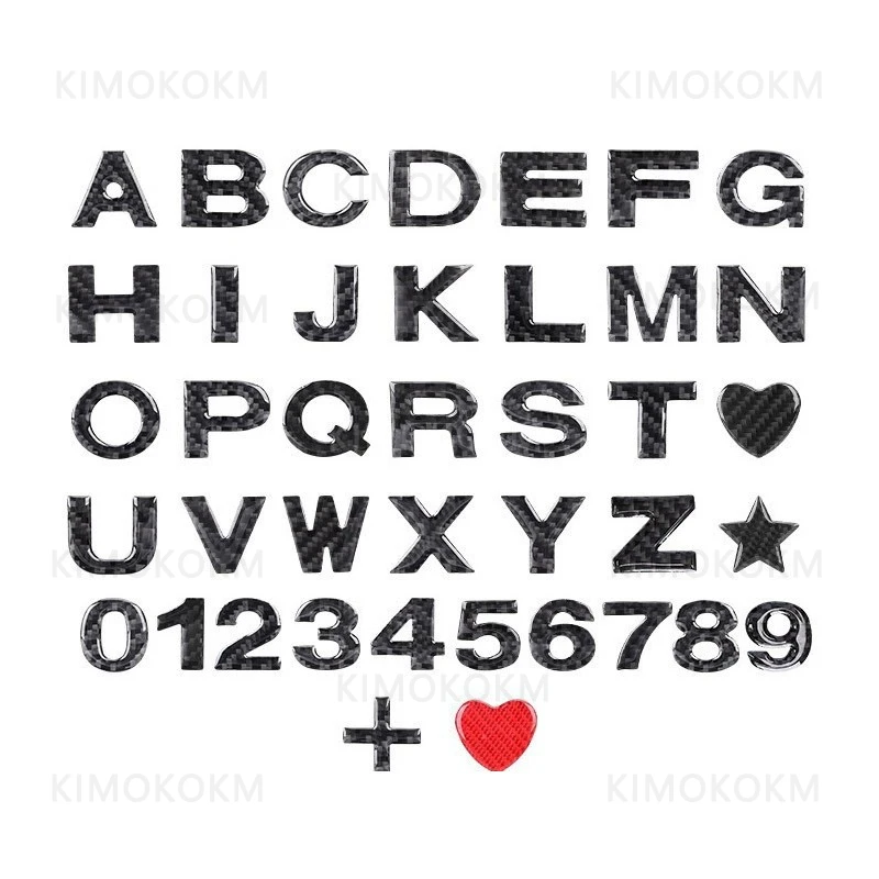 For Toyota Hyundai Ford Kia 1Pcs 3D Metal Lower Case Letter Stickers Car Letters Alphabet Emblem Numbers Chrome Labeling Decals