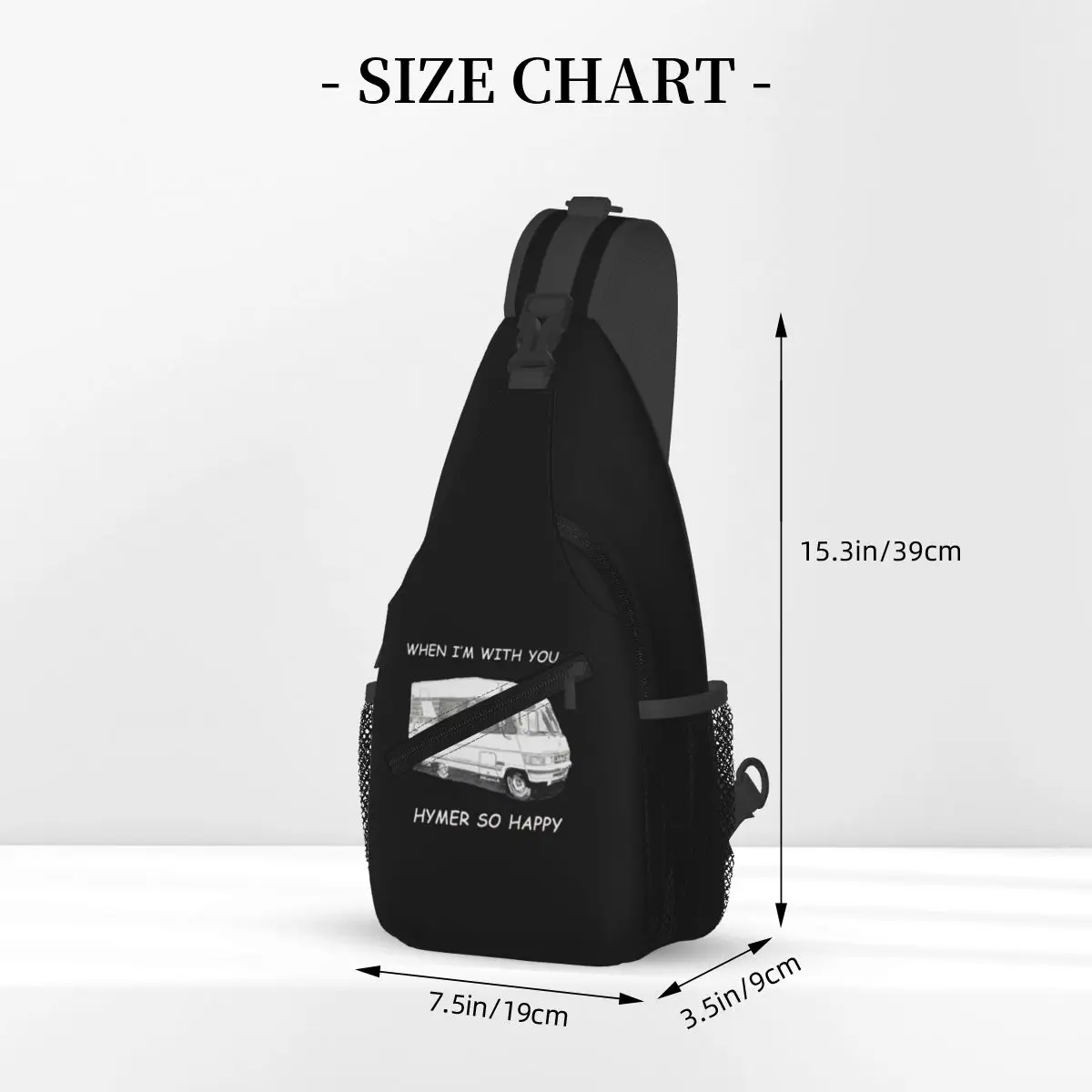 When I'm With You Hymer So Happy Chest Bag Men Sling Crossbody Backpack Chest Bag Traveling Hiking Daypack Shoulder Bag