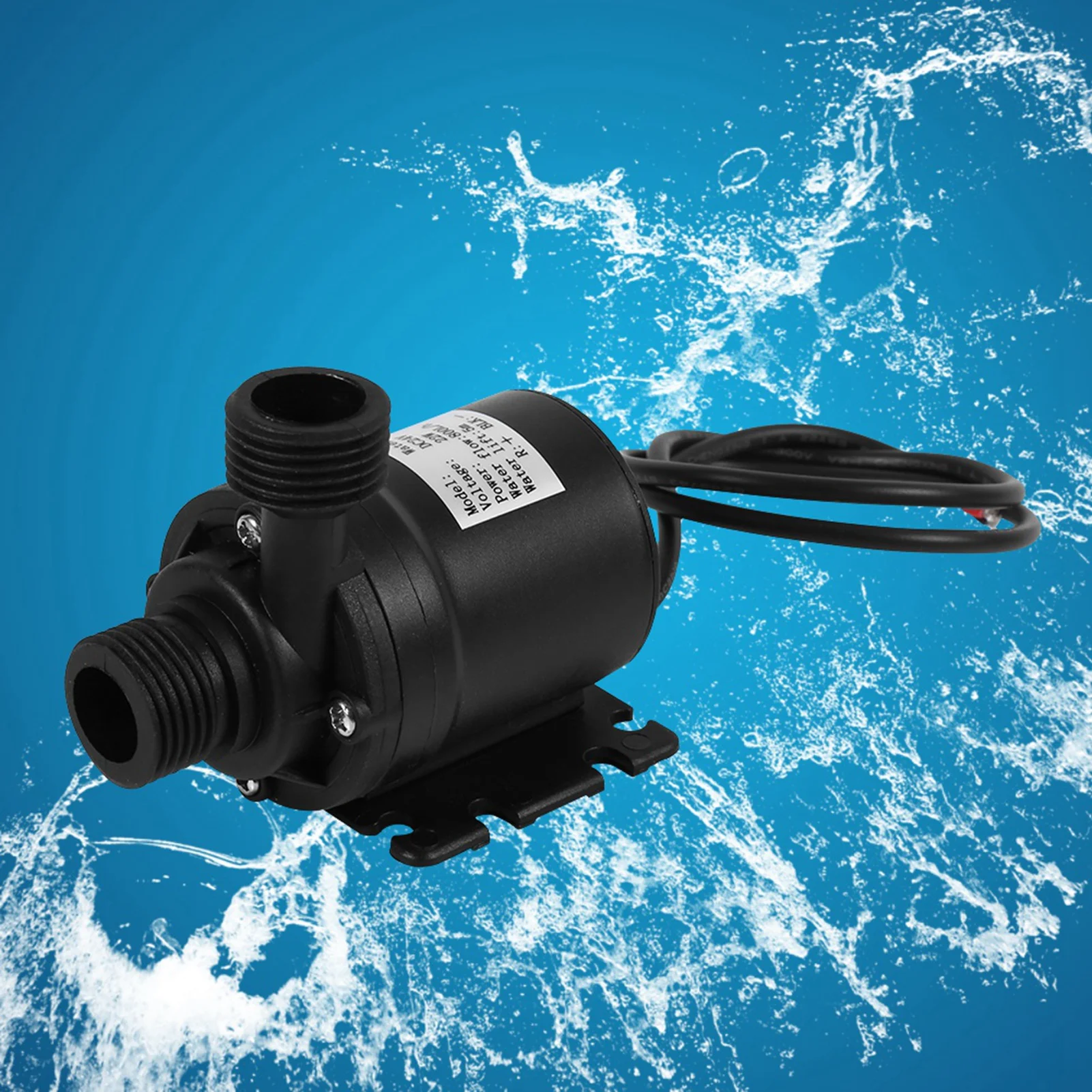 DC 24V pompa sirkulasi air panas, Motor akuarium tanpa sikat energi surya 800L/H 5M