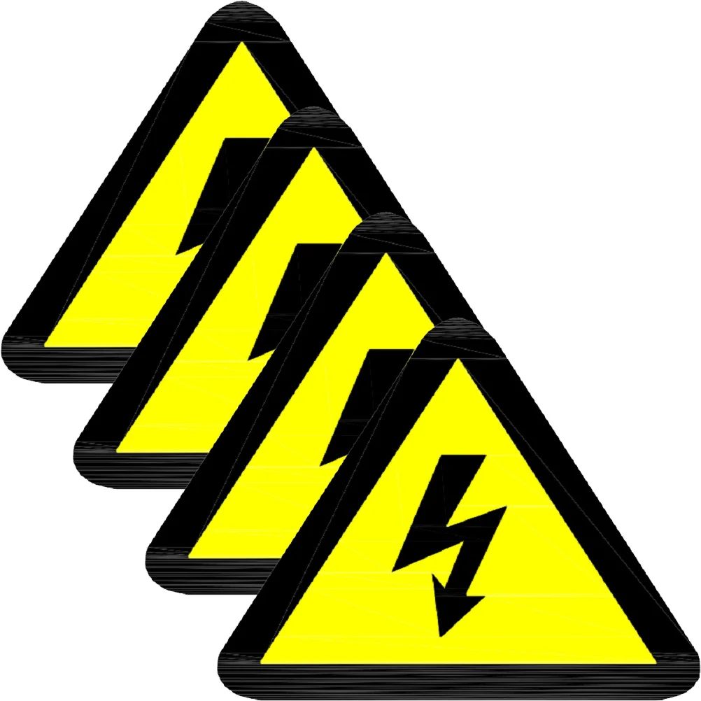 

20 Sheets Logo Stickers Electric Shocks Indicator Decal Fence Sign Yellow High Voltage Warning Caution Equipment