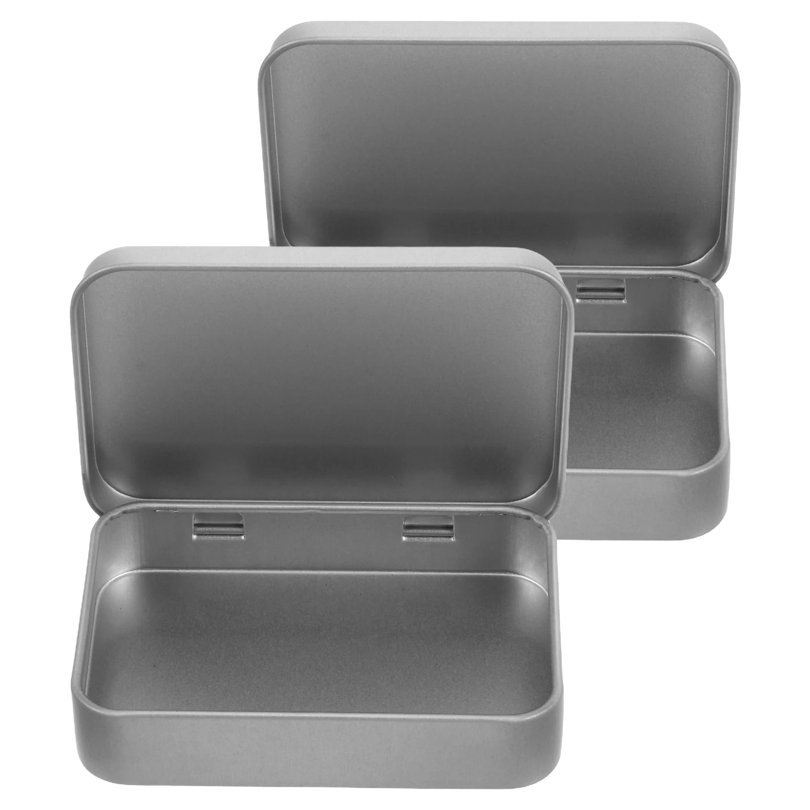 

2pcs Tinplate Small Metal Container Mini Storage Boxes Empty Tins Lids Rectangular Candy Portable Small Tin Box Case