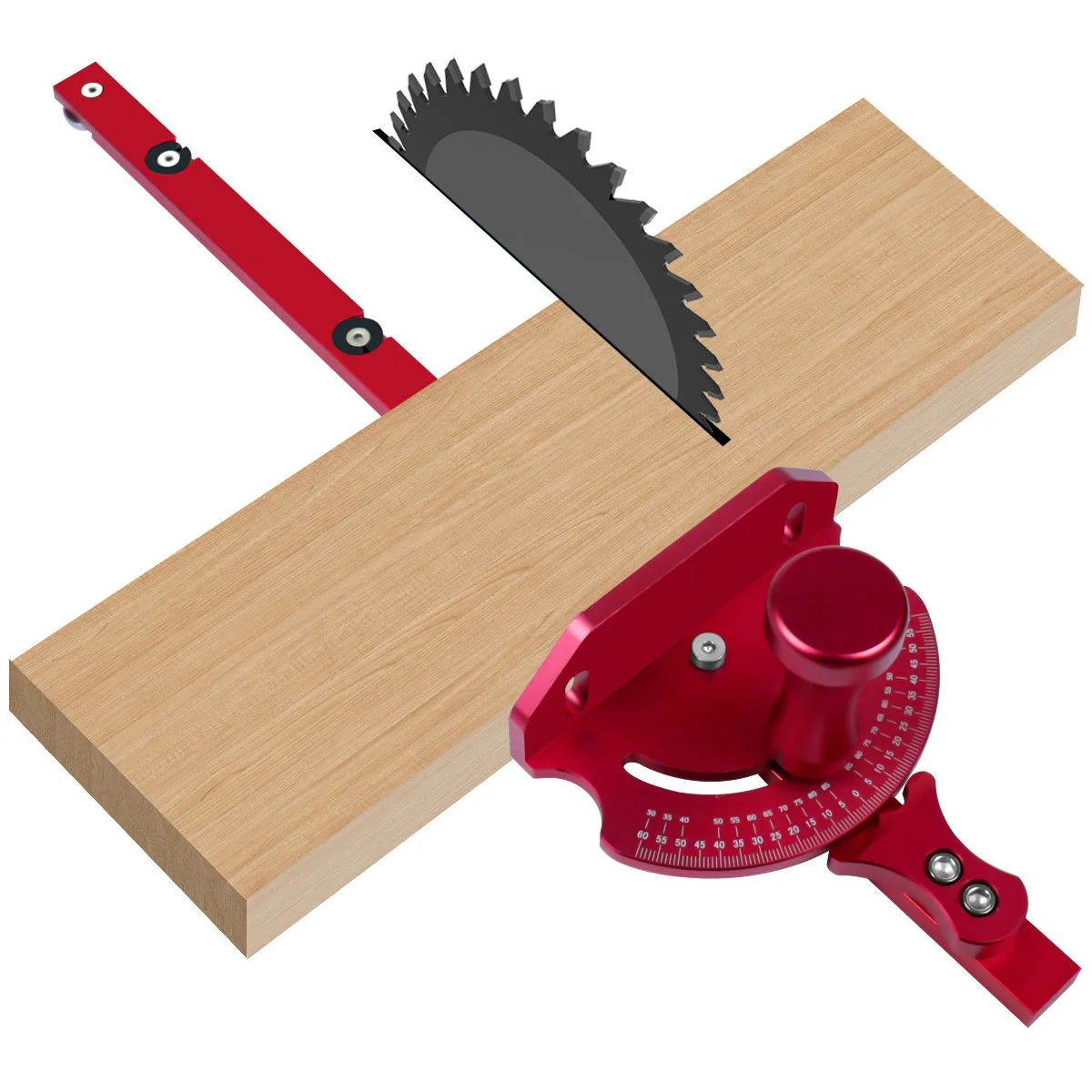 Precision Oblique Joint Gauge Component,Heavy-duty Aluminum Alloy Table Saw Gauge Angle Ruler with T-shaped Sliding Bar