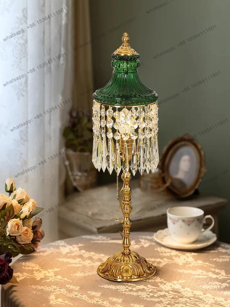 French retro European crystal glass antique European carved decorative luminous object
