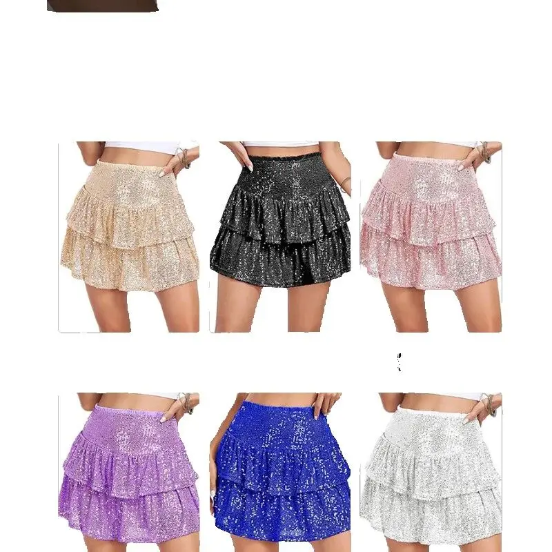 

Новая зимняя короткая юбка Spice Girls с блестками и бусинами для женщин