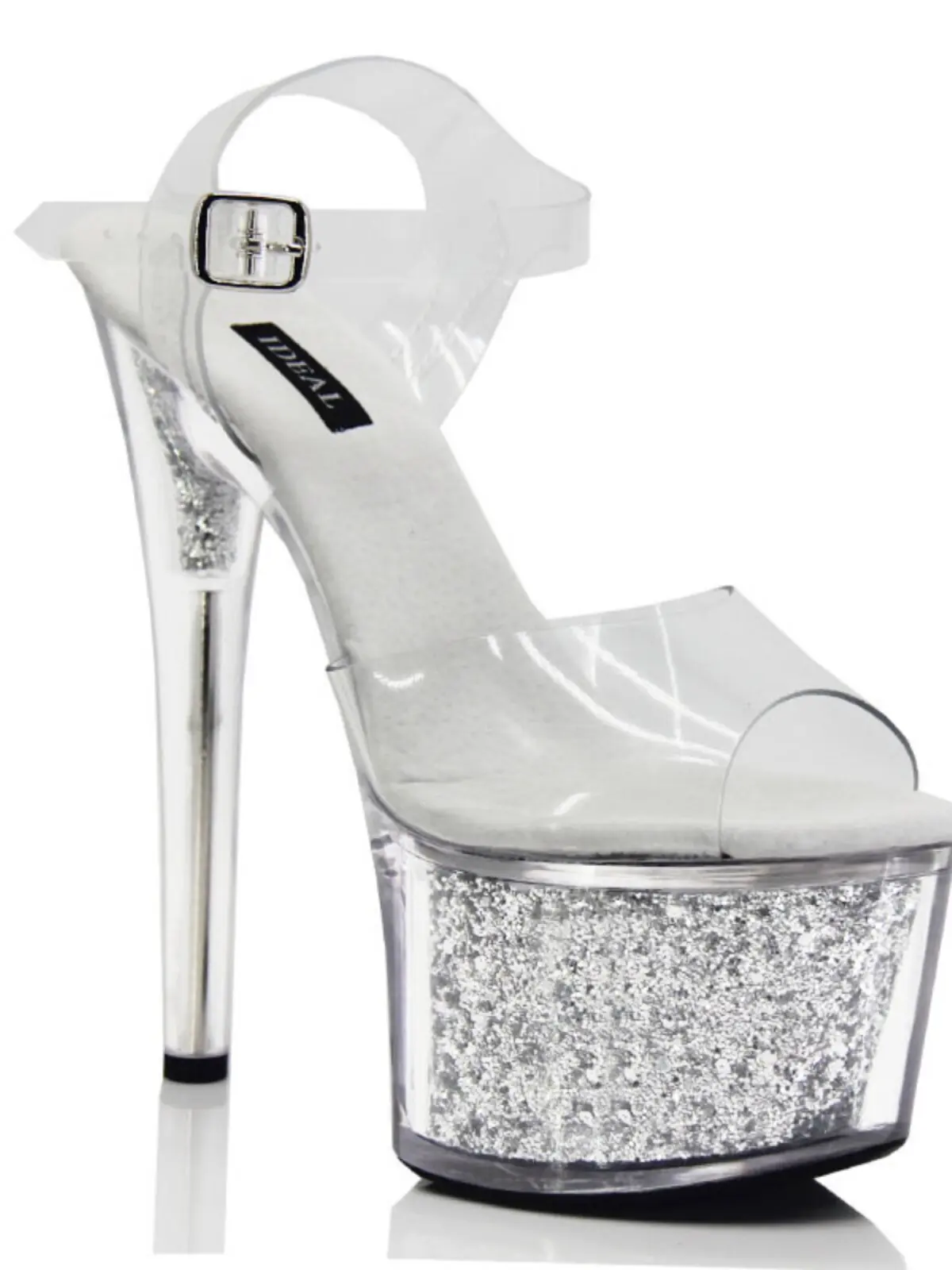 

Pvc Open Toe Platform Stiletto Fashion Summer Buckle Strap Sandals High Heels Slingback Female Pumps Party Women Shoes