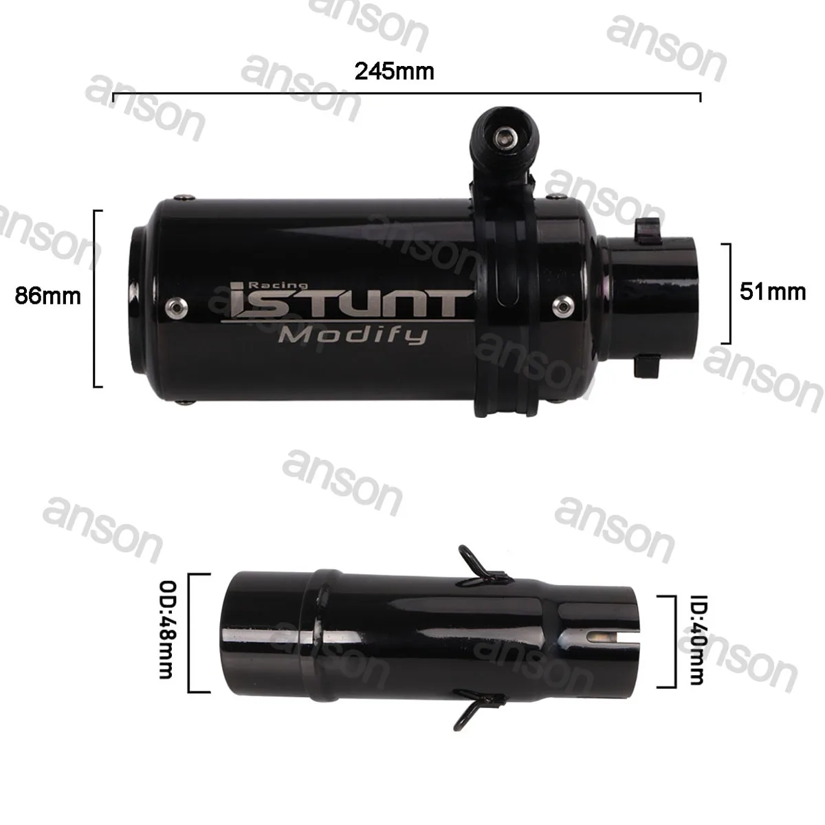 Exhaust System Muffler Pipe Slip on For Kawasaki Z400 Ninja 400 Ninja 500 Z500 2018-2025 Ninja 500 Exhaust System