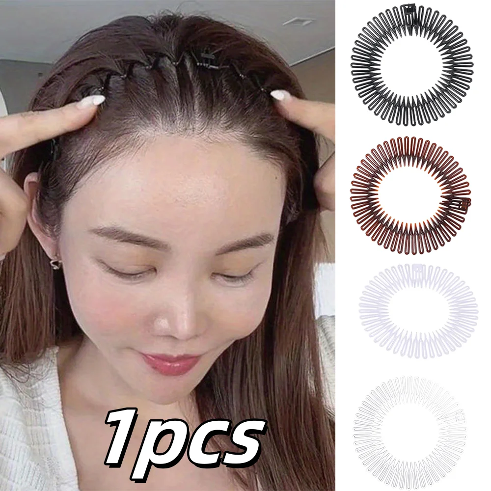 1 stücke Frauen Kunststoff Volle Kreis Stretch Flexible Kamm Für Make-Up Bad Clip Reise Elastische Haar Zubehör Nicht-Slip zubehör