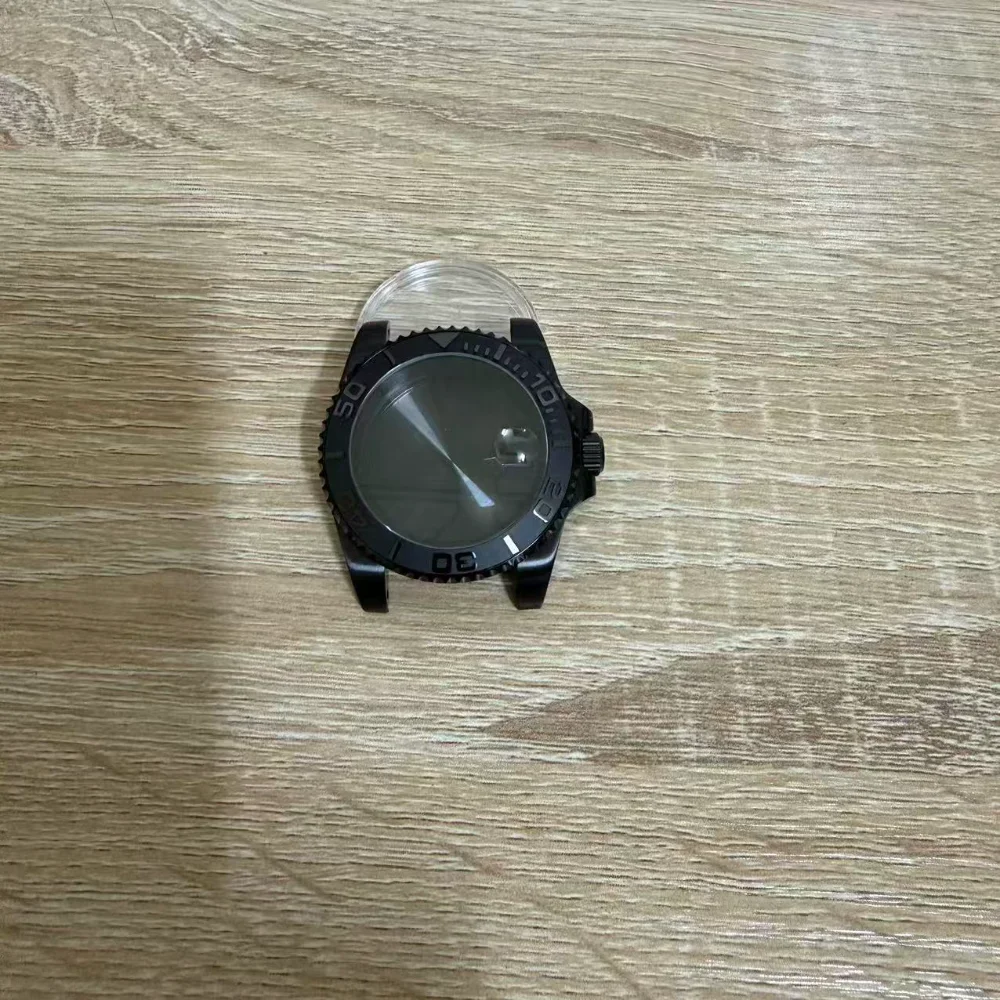 حافظة ساعة PVD سوداء 40 ملم لساعة NH34 NH35 NH36 NH70 NH72 سوار اليوبيل الصلب كريستال الياقوت #1