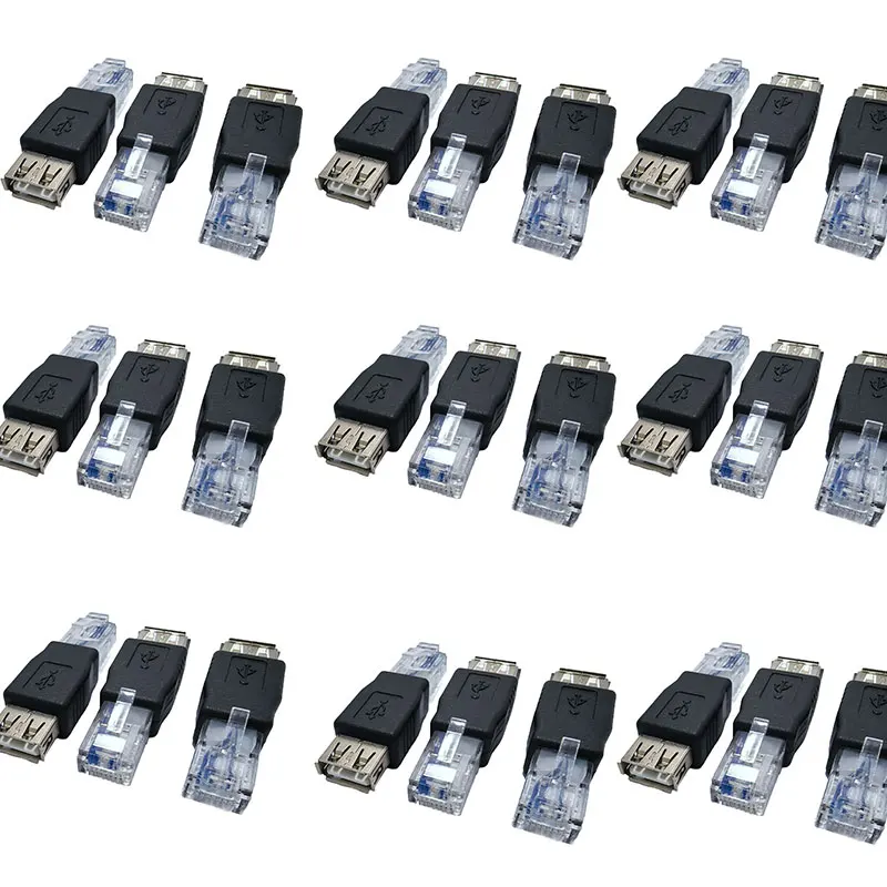 

Crystal Head RJ45 Male to USB 2.0 AF A Female Adapter Connector Laptop LAN Cable Ethernet Converter plug