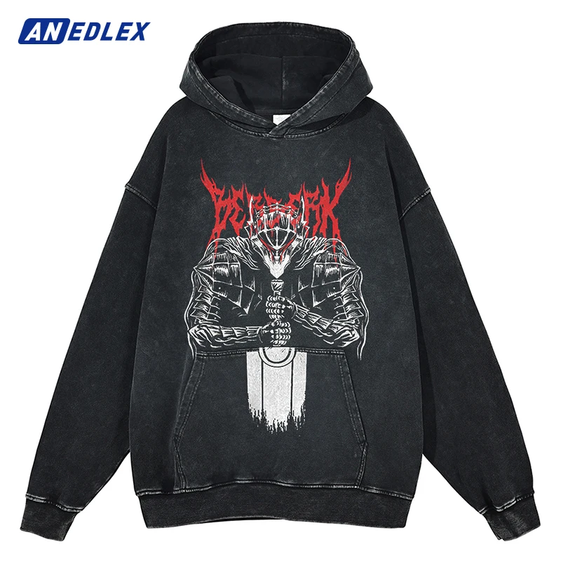 

New Japanese Anime Graphic Cotton Sweatshirt Hoodies Men Vintage Hoodies Hip Hop Streetwear Winter Casual Clothes Pullover