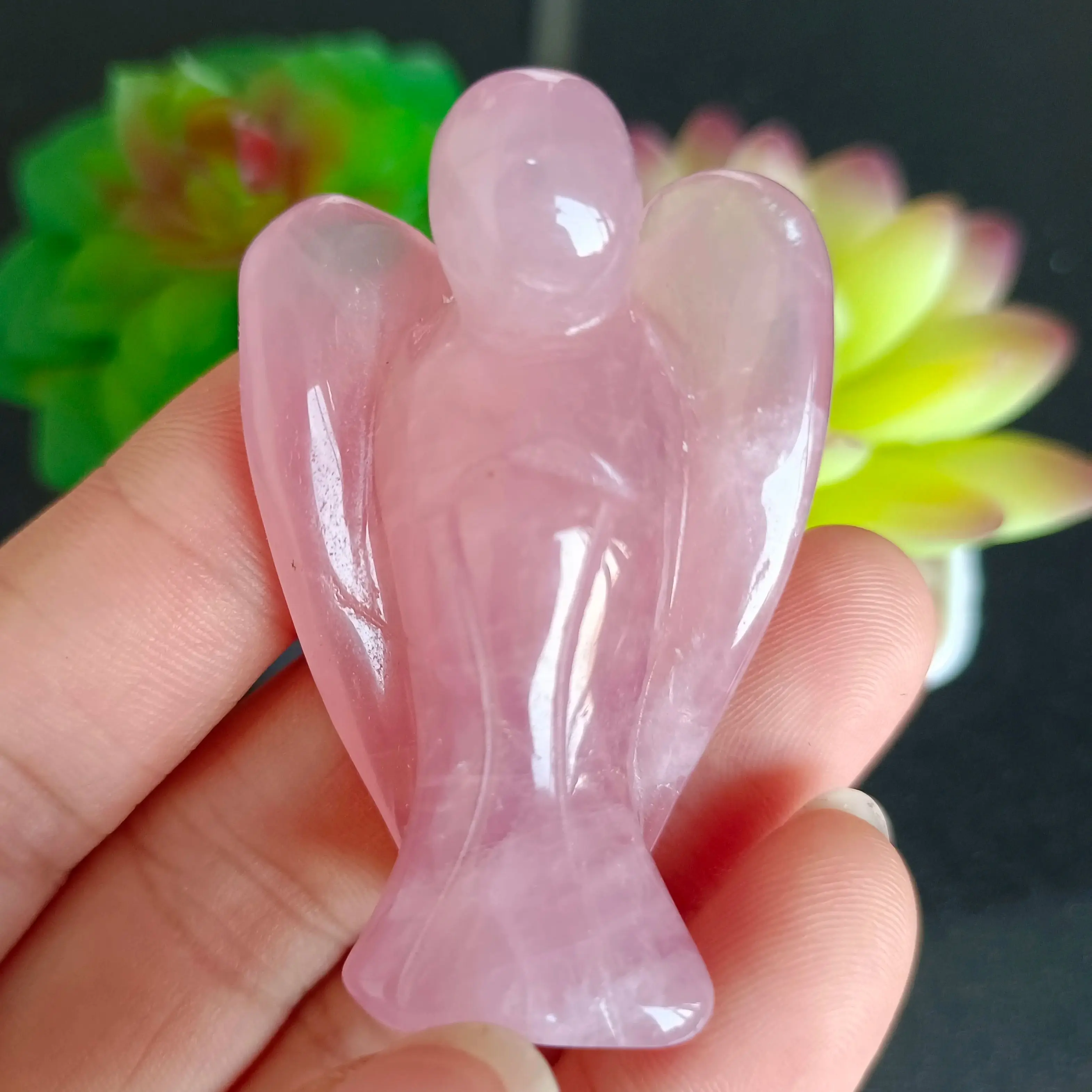 5-6cm Natural Quartz Crystal Ore Carved Angel, Mineral Reiki Healing Gemstone, Home Office Degaussing Decoration