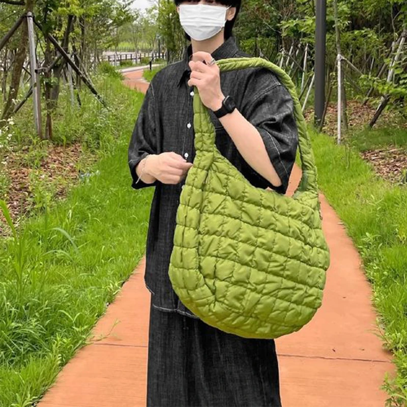 Korean Pleated Cloud Bag Versatile And Fashionable One Shoulder Handheld Dumpling Bag With Large Capacity Down Cotton Armpit Bag