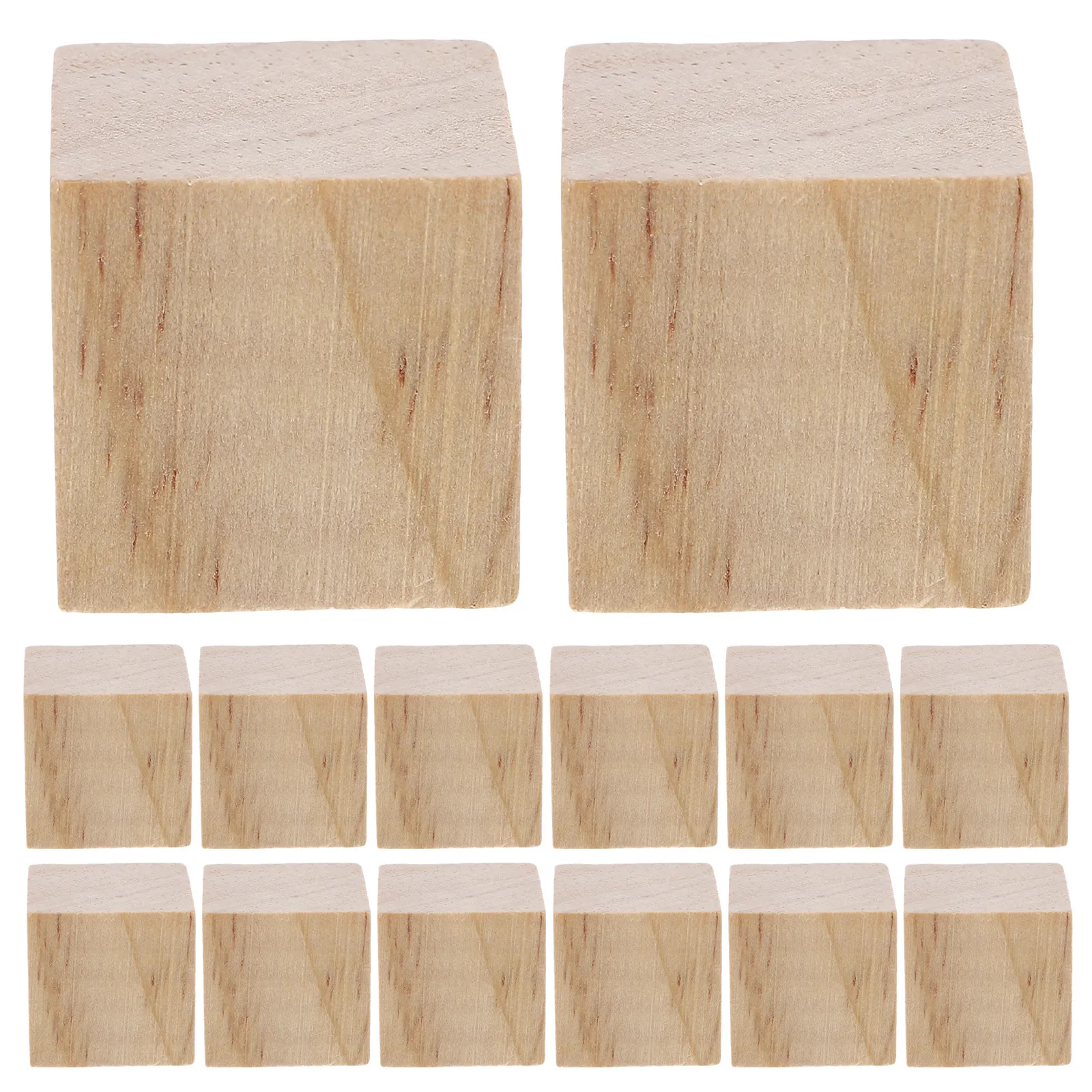 

100Pcs Premium Solid Wood Square Craft Blocks Smooth Sanded Unfinished Wooden Cubes for Math Learning Crafting Decorative Art