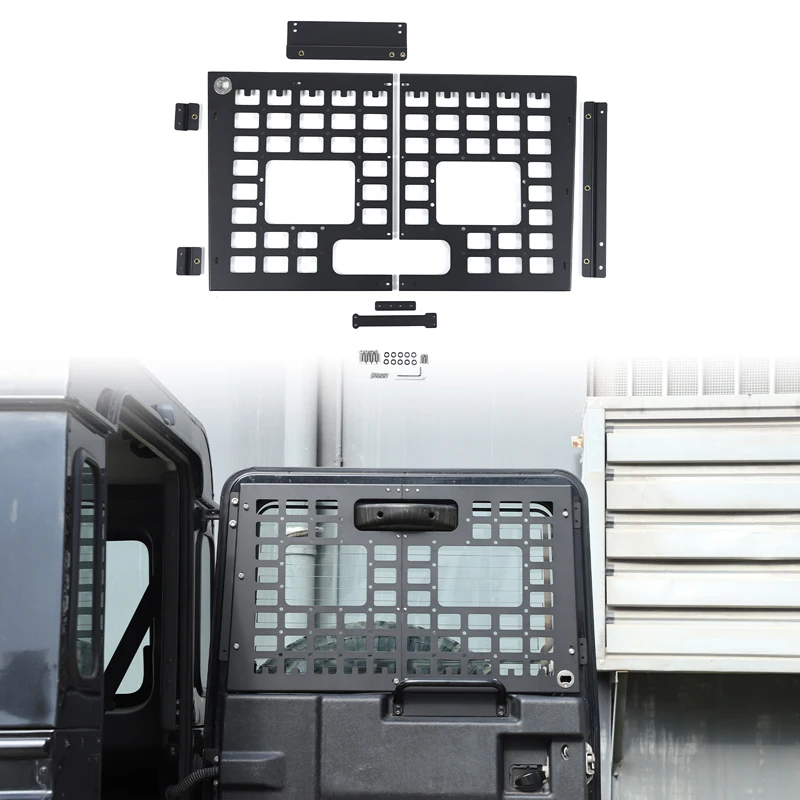 For 2004–2018 Land Rover Defender 90/110 Tailgate Storage Rack Interior Trim Trunk Storage Rack Window Panels