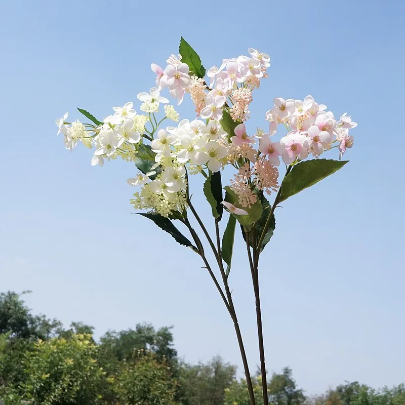 67CM Artificial Flowers New Hydrangea  Artificial Flower Decoration Flexible Multi Colored Decorative Flowers Home