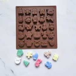 25 Cavity Christmas Chocolate Mold Siliocne Candy Mould Non-Stick Cake Baking Tool for Delicious Holiday Treats