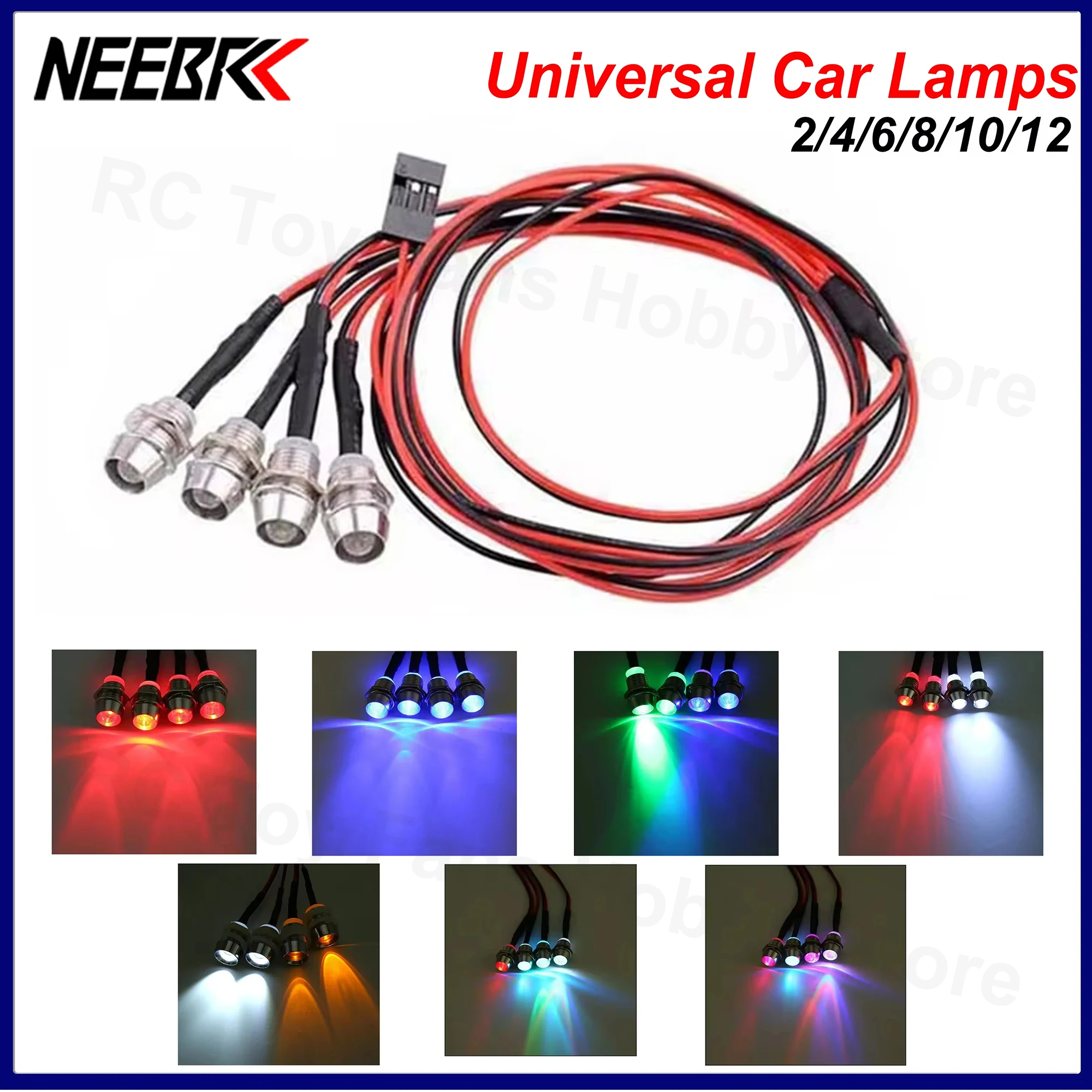 RC LED Light Kit Headlamps for 1/10 1/8 1/12 RC Car Truck Crawler Drift Car Headlight Taillight TRAXXAS HSP HPI MN99 MN90 Wltoys