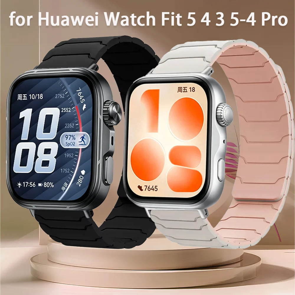 Magnetisches Silikonarmband für Huawei Watch Fit 5 Pro 4 Pro Sport-Armband Correa für Huawei Watch Fit 5 Fit 4 3 Armband Correa