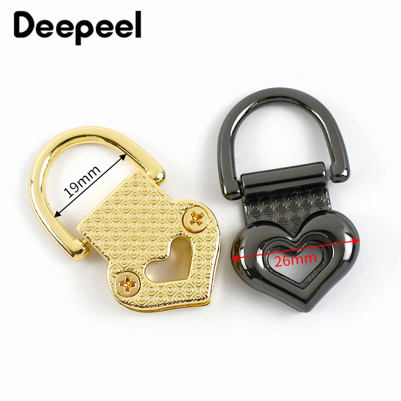 2/4/10Pcs Deepeel 19mm Heart Bag Side Clip Buckle Metal O D Ring Connector Clasp Strap Handle Clips Hook DIY Part Accessories