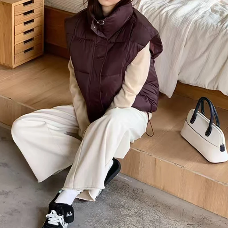 Veste ample en coton pour femme, nouvelle édition coréenne, couleur unie, sans décoration, automne/hiver 2025