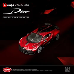 TimeMicro1:64 Bugatti divo metal red alloy simulation car decoration model