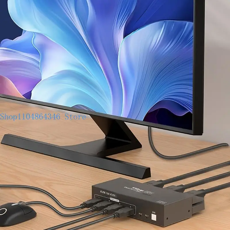 5asd Double Display HDTV Switcher Expand Replicate Mode 4 USB3.0 Port Metal Computer Switcher