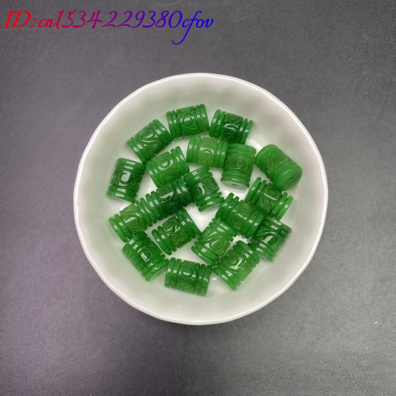 1 قطعة الطبيعية الجافة الأخضر عمود دائري حبة سوار سوار ذاتي الصنع مجوهرات الإكسسوارات منحوتة باليد رجل الحظ تميمة #4