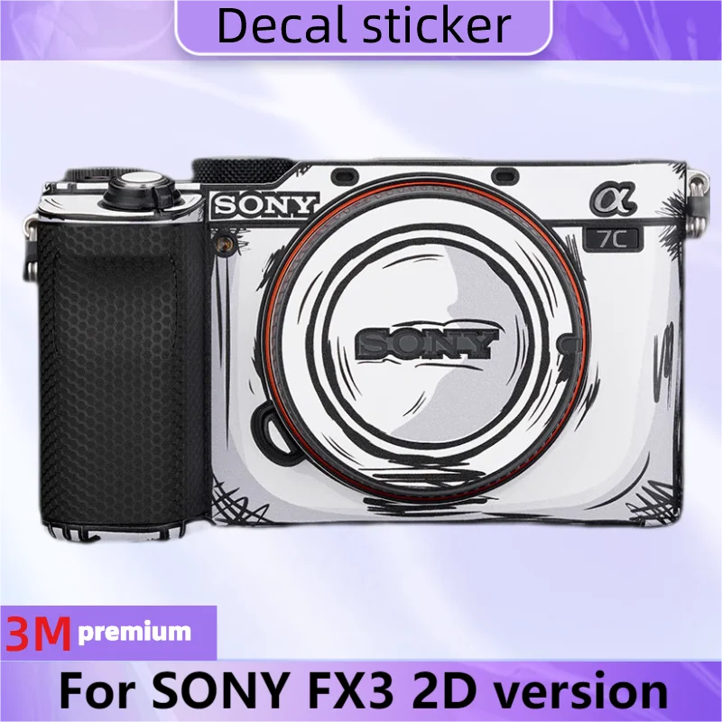 For SONY FX3 2D version Camera Body Sticker Protective Skin Decal Vinyl Wrap Film Anti-Scratch Protector Coat