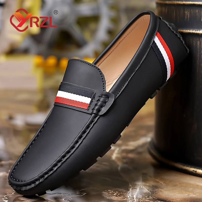 YRZL Loafer Männer Schuhe Mann Slip auf Mokassins Herren Atmungsaktive Schwarz Braun Casual Schuhe Luxus Marke Loafer Fahren Schuhe für Männer