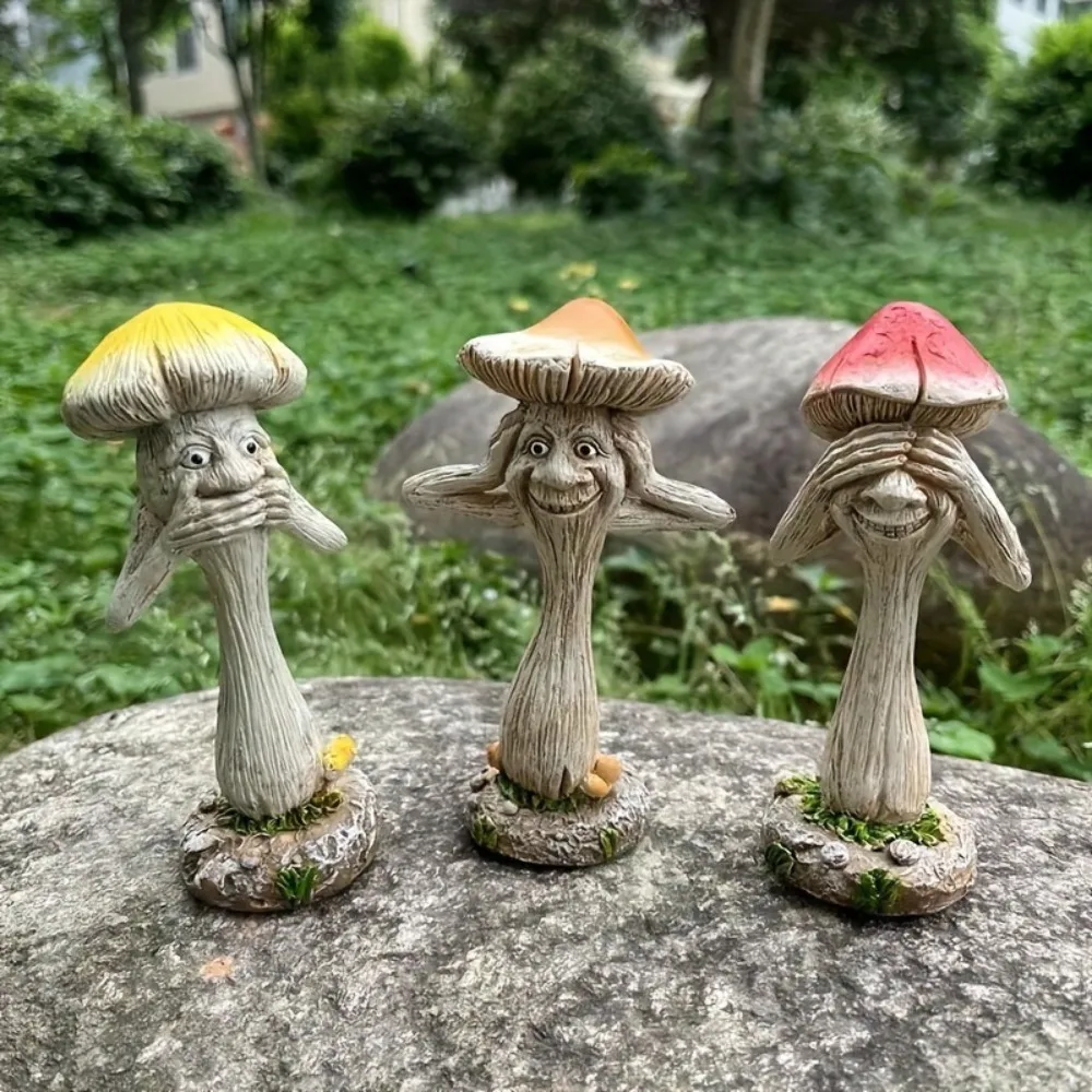 

Милая маленькая статуя гриба, забавные поделки из смолы, игрушка-гриб, орнамент, уникальная скульптура гриба для декора сада и двора