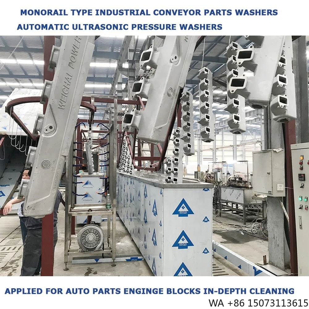 

Custom Monorail Industrial Conveyor Parts Washers Automatic Ultrasonic and Pressure Washers Engine Blocks Cleaning Machines