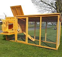 Poultry Cage for Outdoor Chicken House with Raised Garden Bed and Removable Tray Wooden Chicken Coop
