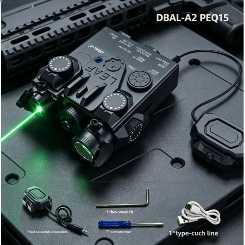 

2026 Upgraded DBAL-A2 Aiming Indicator Red Green Laser White LED Light Fit 20mm Universal Rail