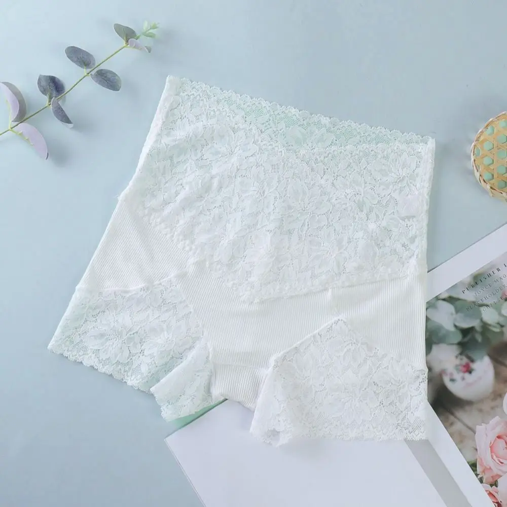 

Transparent Lace Safety Pants Tummy Control Mesh Flower Seamless Shorts Lingerie High Waist Ladies Leggings Shorts Ladies