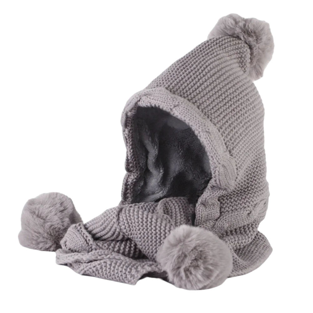 

Twist Knitted Hat Scarf Set Ear Protection Windproof Cycling Balaclavas Hat Neck Warmer Korean Style Women Hooded Scarf