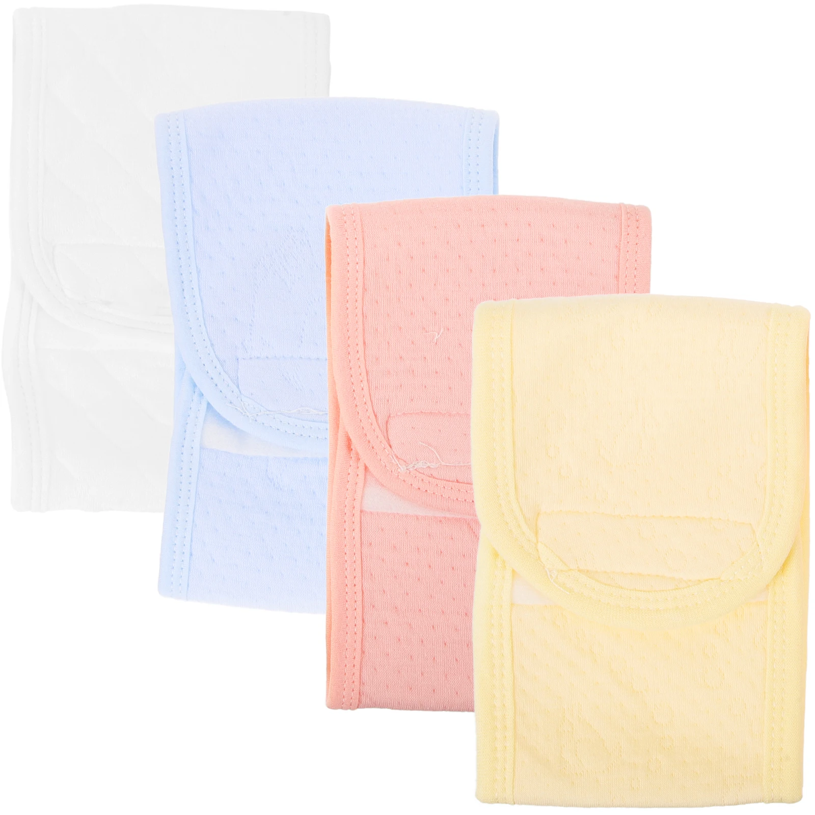 4Pcs Baby Belly Bands Cotton Navel Cords Infant Belts Protective Straps Yellow Material Prevent Cold