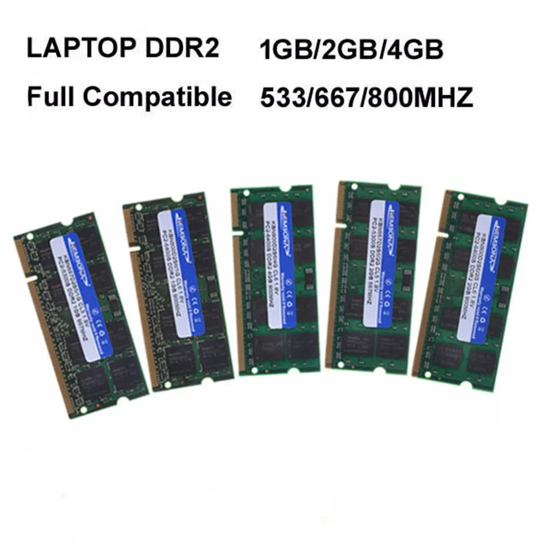 

KEMBONA Laptop RAM for intel DDR2 ram 1GB 2GB 4GB ram 800MHZ/667MHZ/533MHZ/ PC2 6400 53001G 2G notebook memory 200PIN original